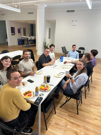 Arthur AI team breakfast in New York Office